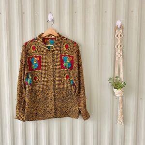 Vintage Versace Style Silk Blouse